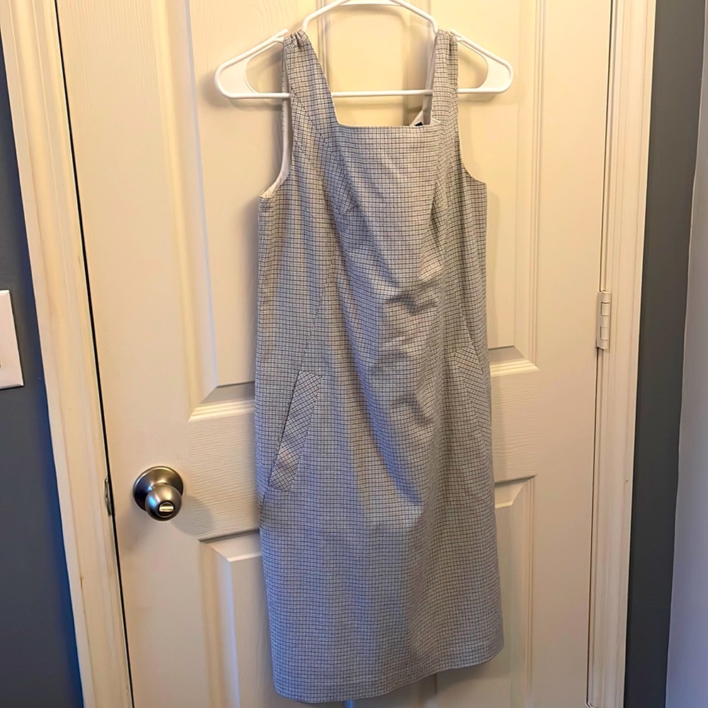 Brooks Brothers Lanificio Campore Seersucker Tank Style Jumper Dress Size 6 blue